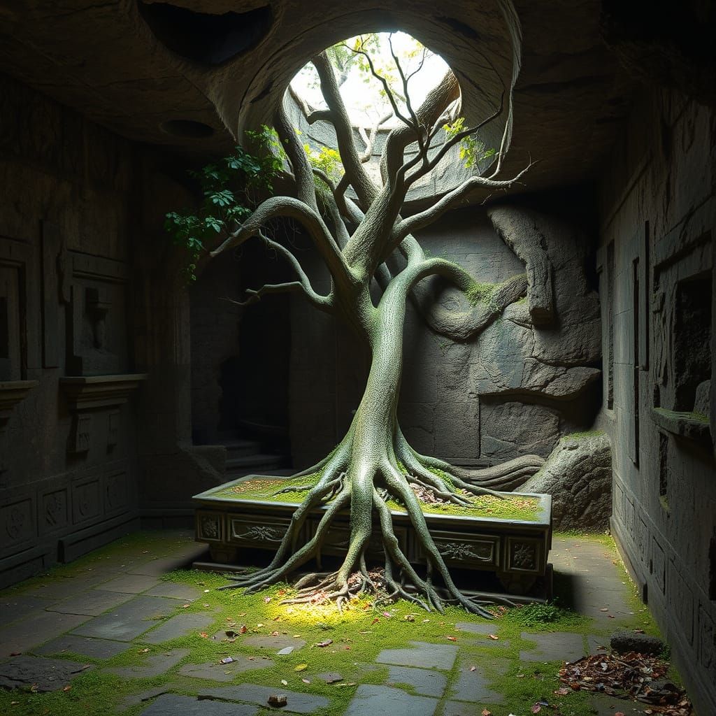 Tree Grows Inside Ancient Aztec Tomb