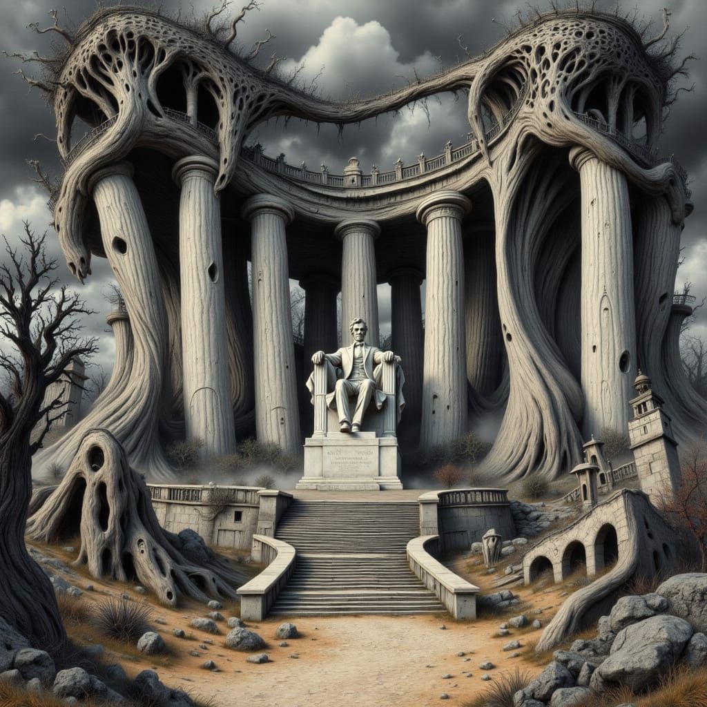 Tim Burton's Whimsical Lincoln Memorial Design