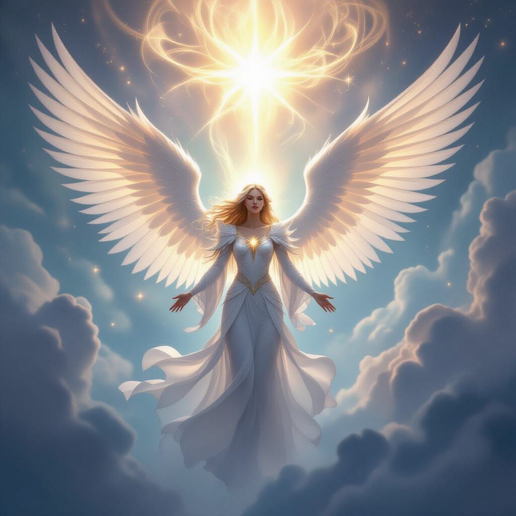 Seraphim Angel Bathed in Ethereal Light