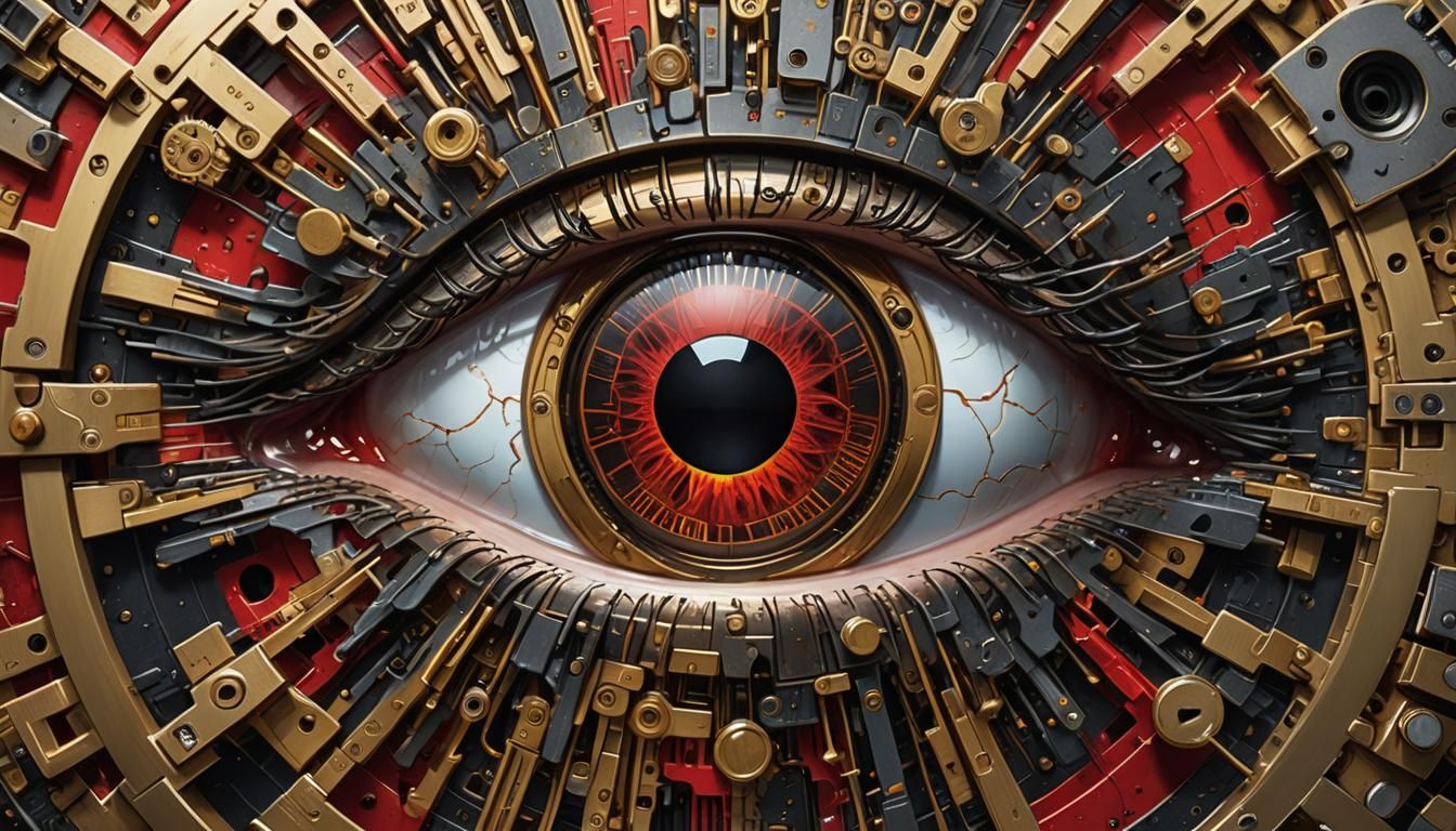 Dramatic Cyber Security Eye with Lock Iris