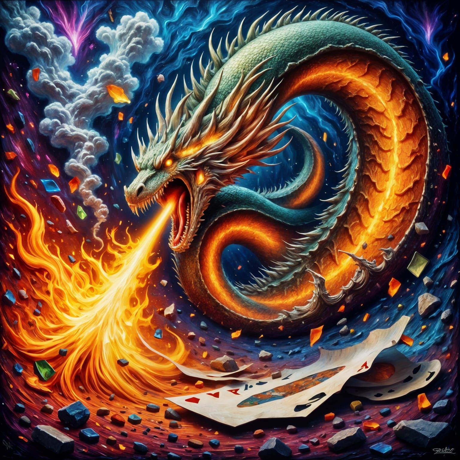 Dragon Unleashes Fury on Card Castle