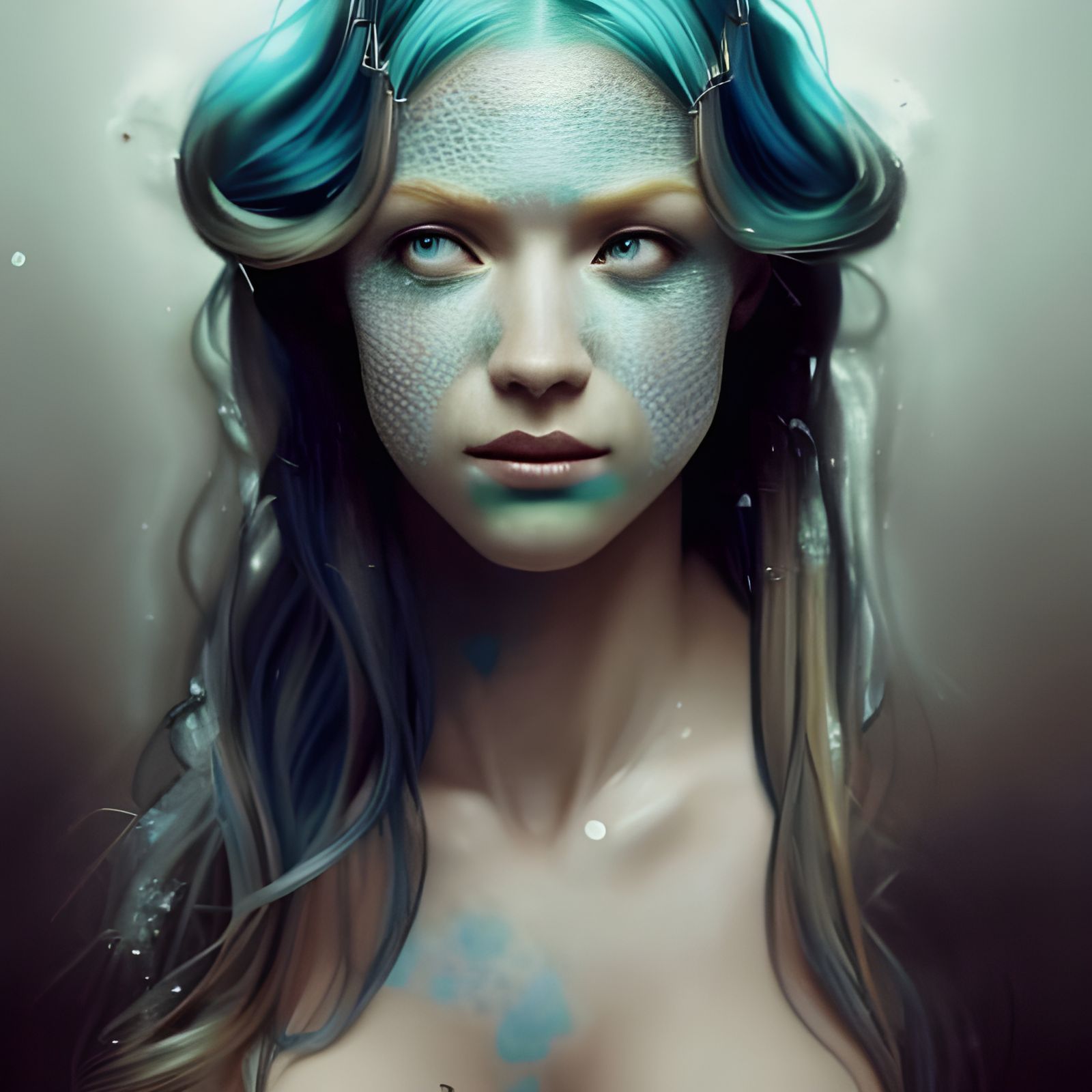 Striking Blue Figure