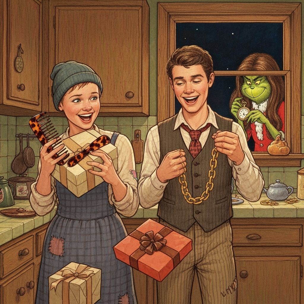 Couple Opens Christmas Gifts While Grinch Looks On