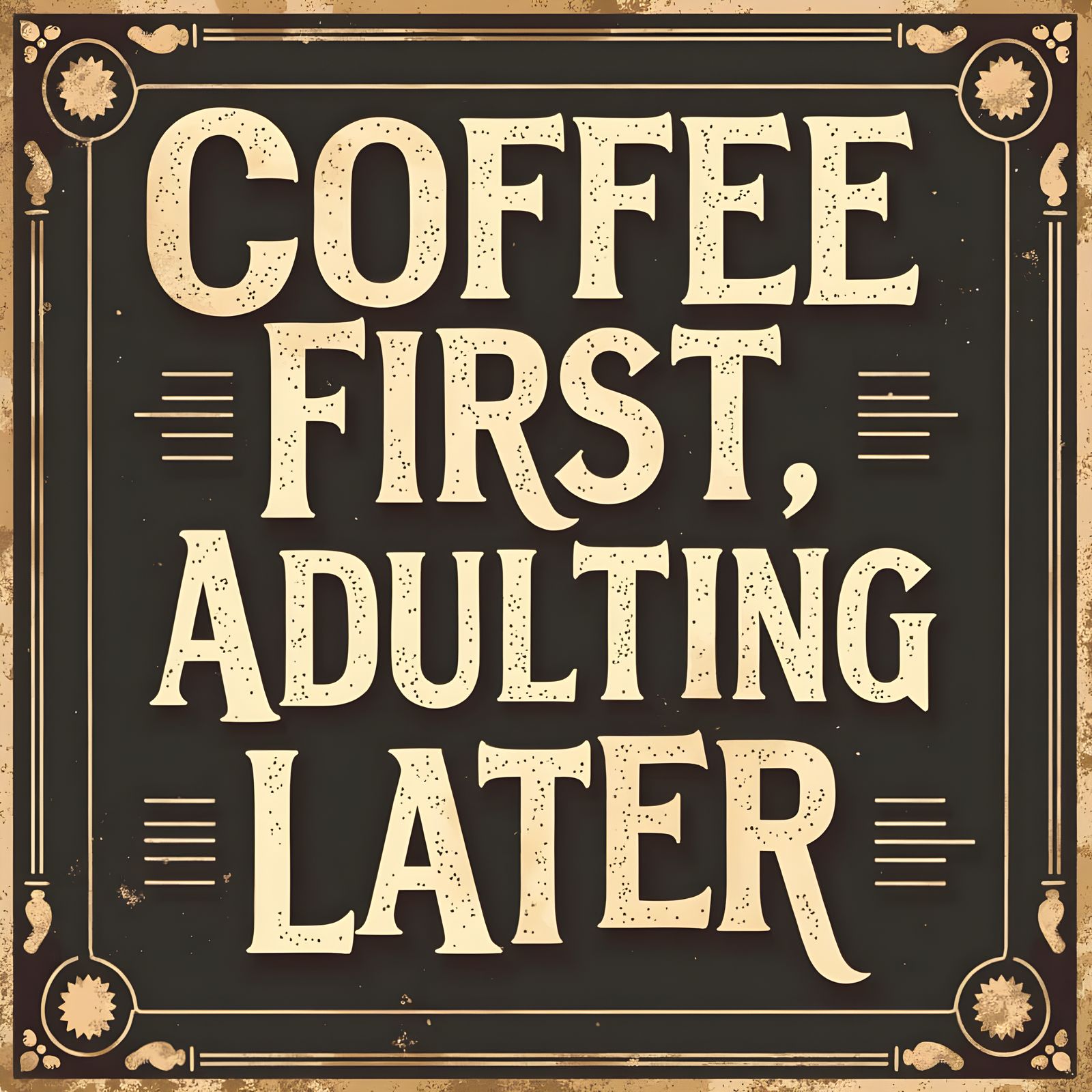 Coffee First T-Shirt Design in Vintage Style