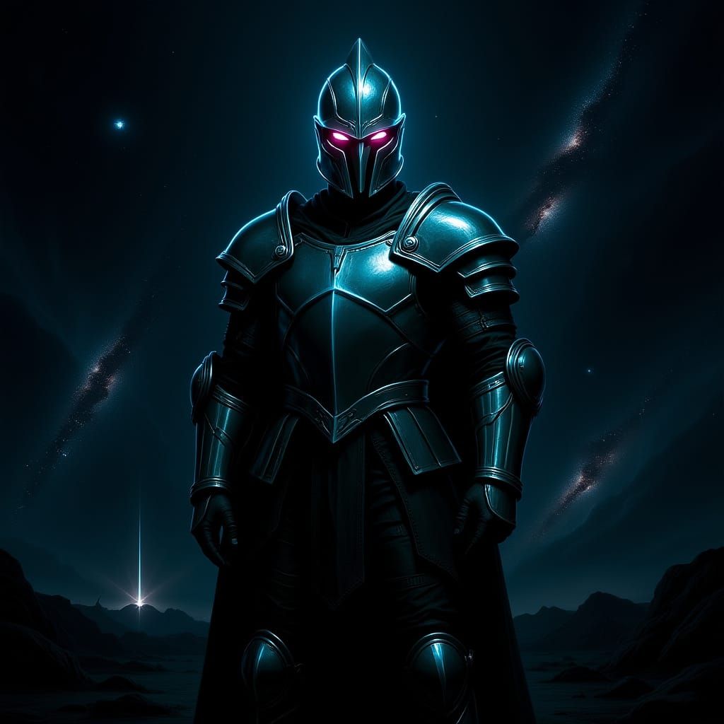 Gothic Space Knight in Ethereal Light