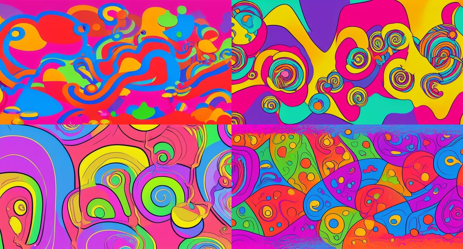 Psychedelic Mushroom Wonderland in Pop Art Style