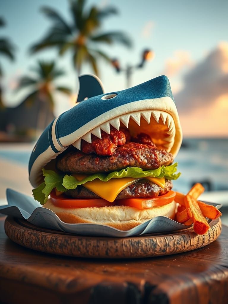 Sharkfin Napkins Cheeseburger in Paradise