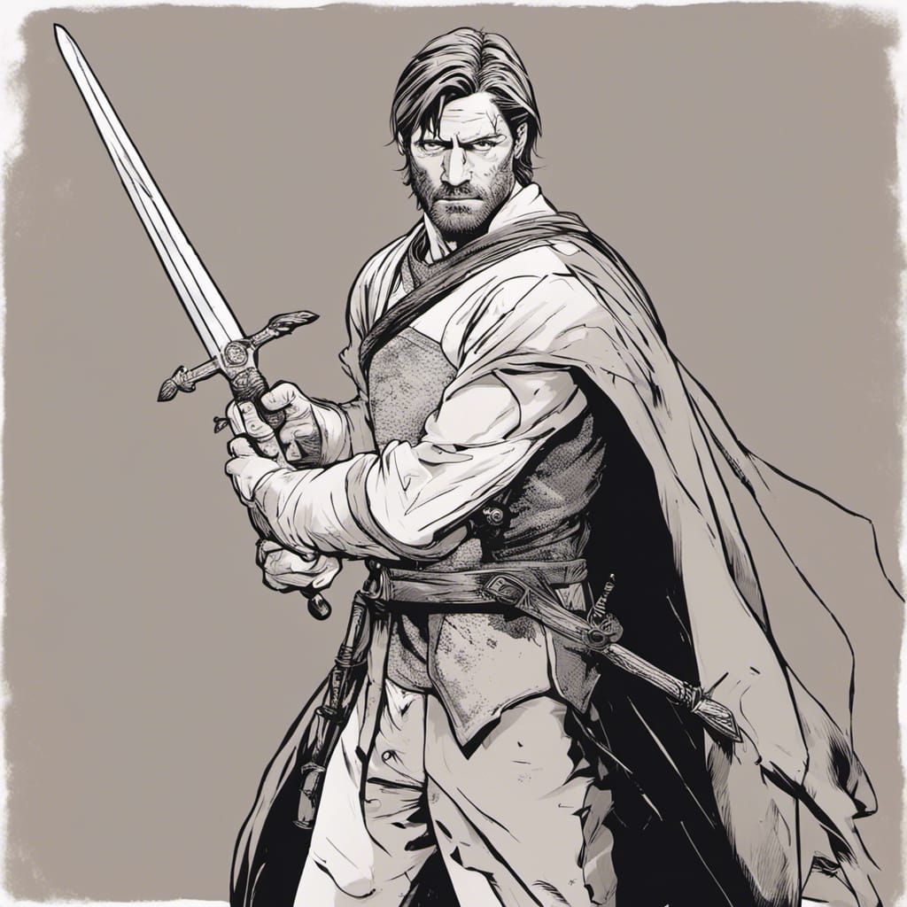 Jamie Lannister Sword in Hand, Comic Book Style