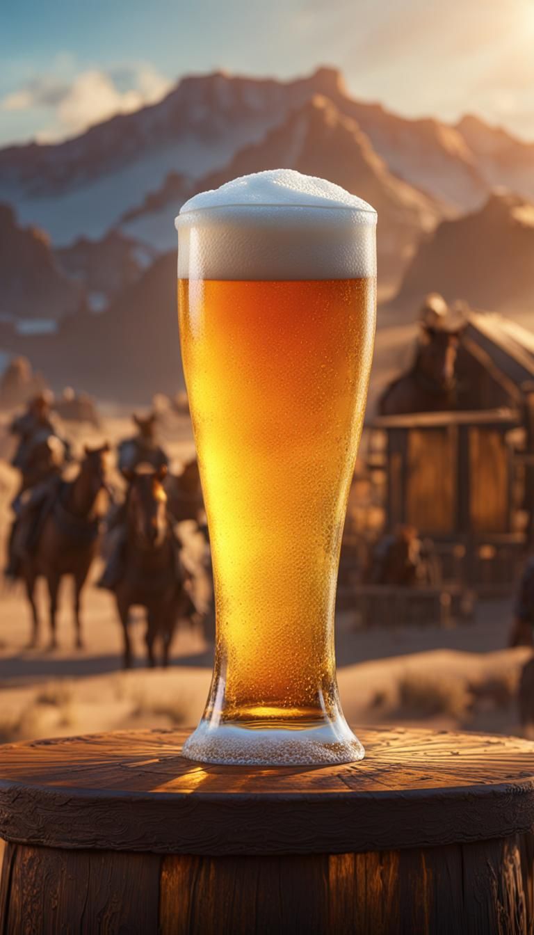 Icy Beer in the Wild West, Detailed Matte Painting