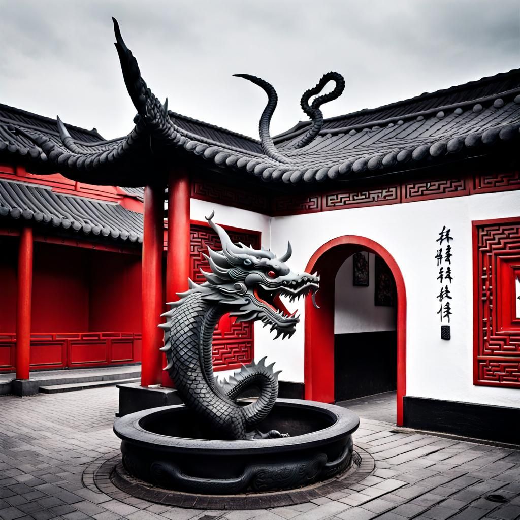 Chinese Ming Garden with Dragon Head Entrance