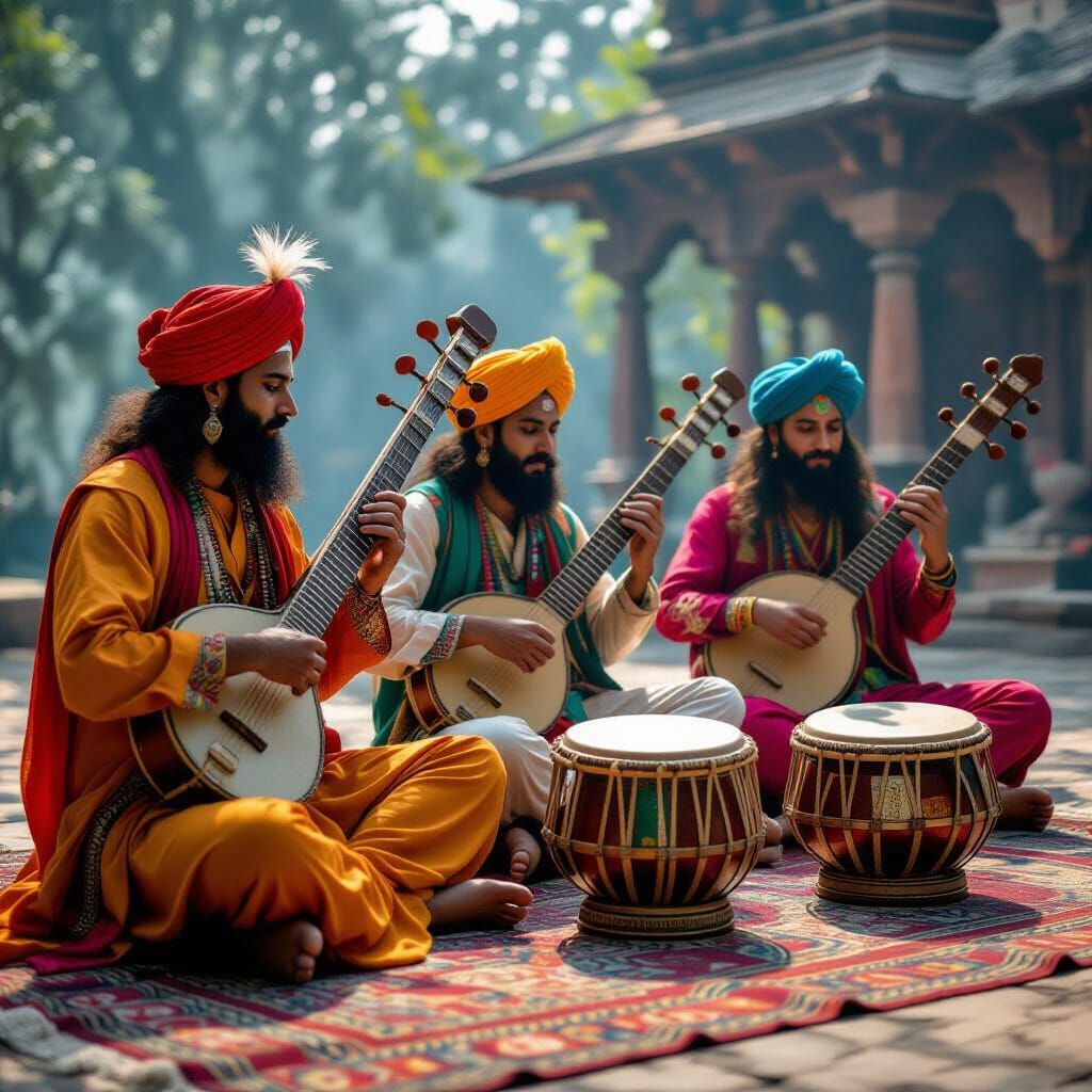 Indian Musicians in Psychedelic Ashram, Bohemian Style