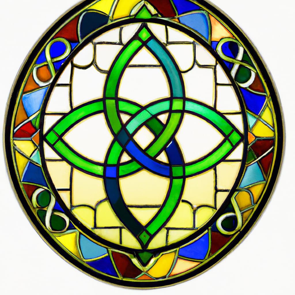 Celtic Freedom Symbol in Stained Glass