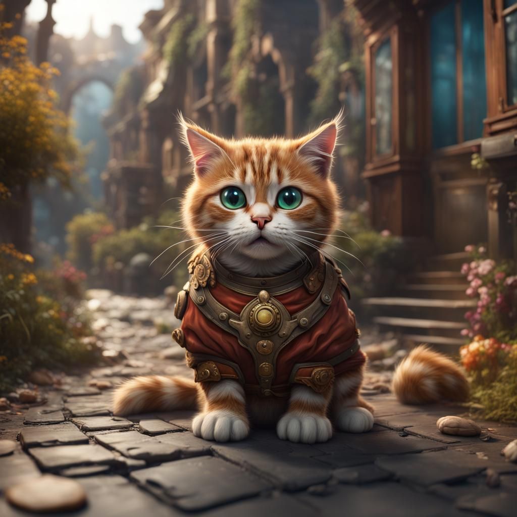 Fantastical Funny Cat in Detailed Matte Painting