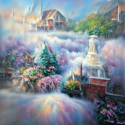 Ethereal Crystal Fantasy in Painterly Style