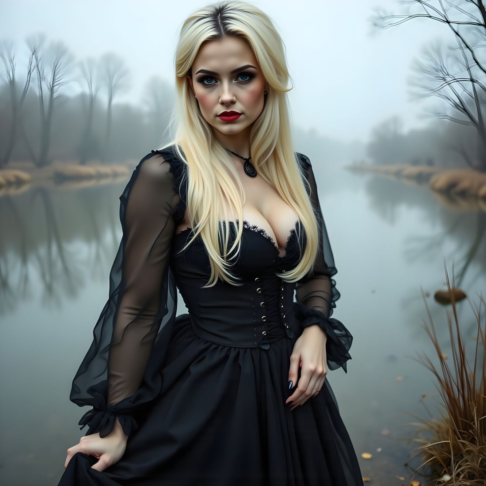 Woman in Lace Corset by Misty Lake