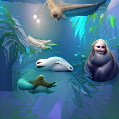 Unlikely Friends: Beluga Whale and Sloth