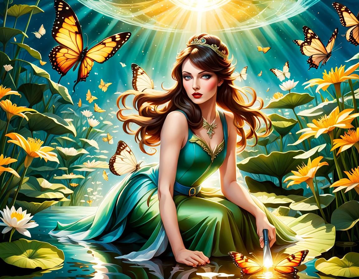 Thumbelina Grips Knife on Lily Pad in Pond