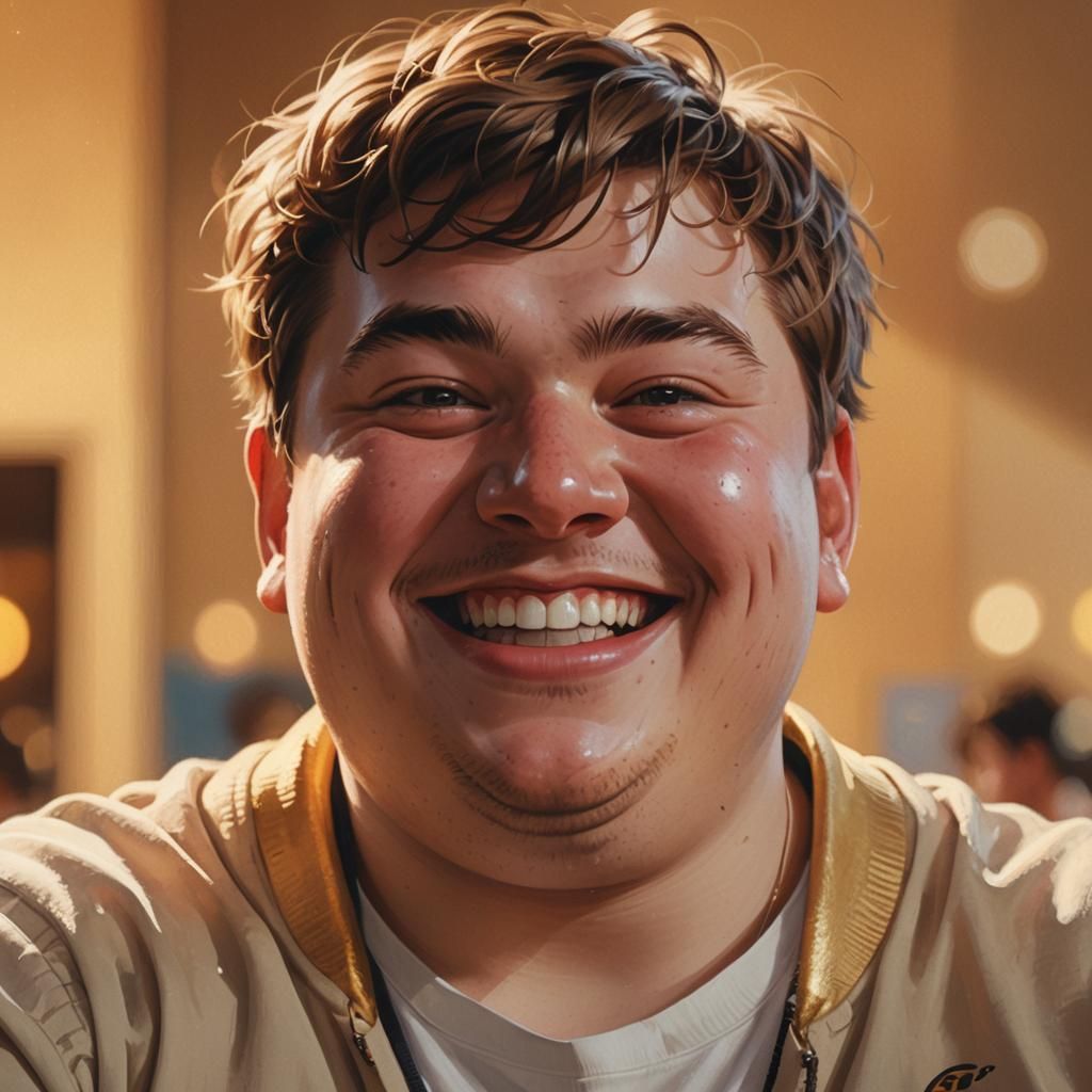 Hyperrealistic Portrait of a Smiling Man