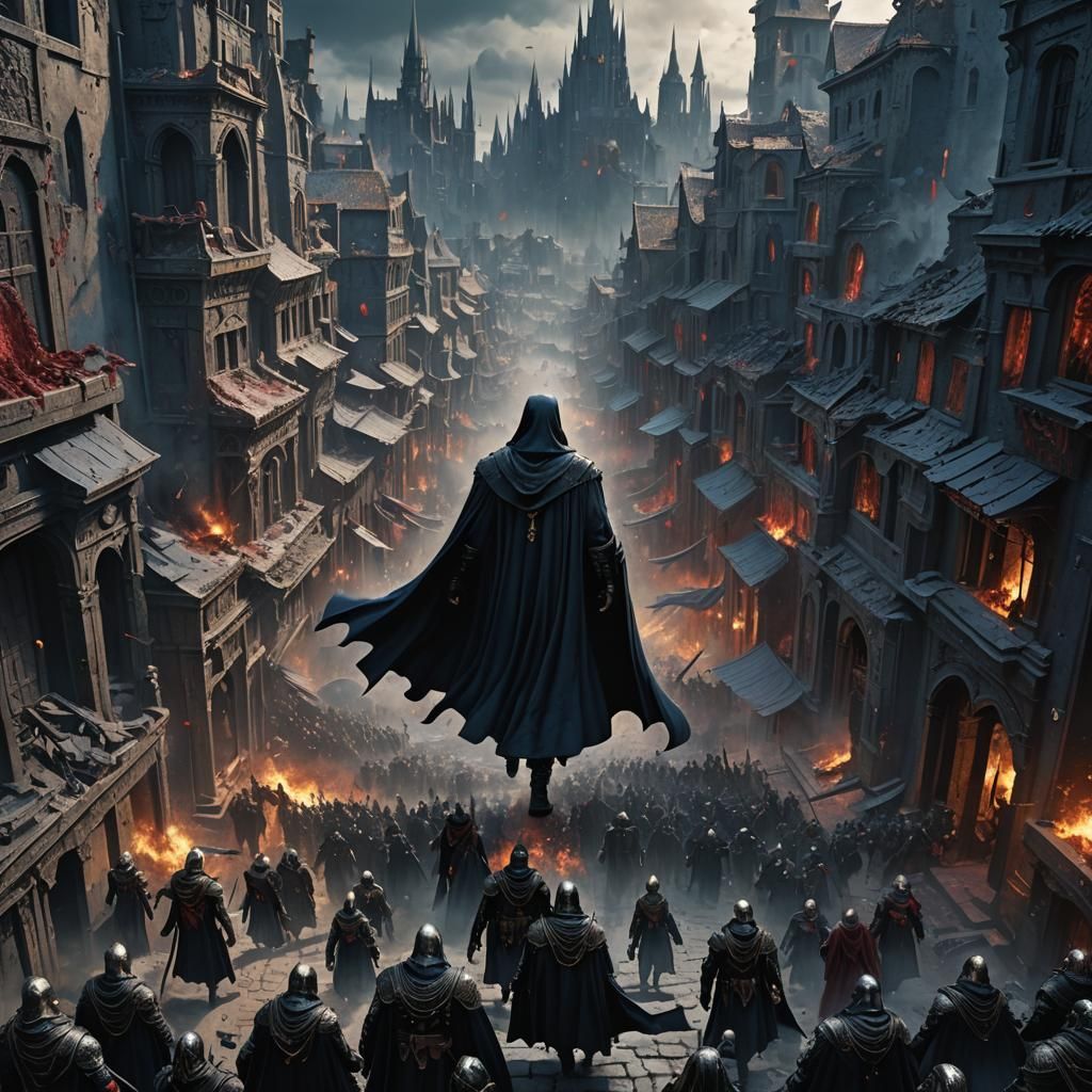 Ominous Darkling Leading Warriors, Fantasy Concept Art