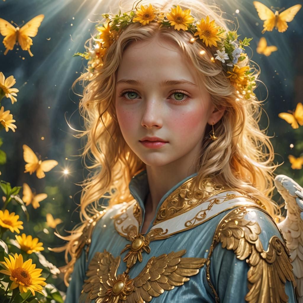 Radiant Angel in Heavenly Light