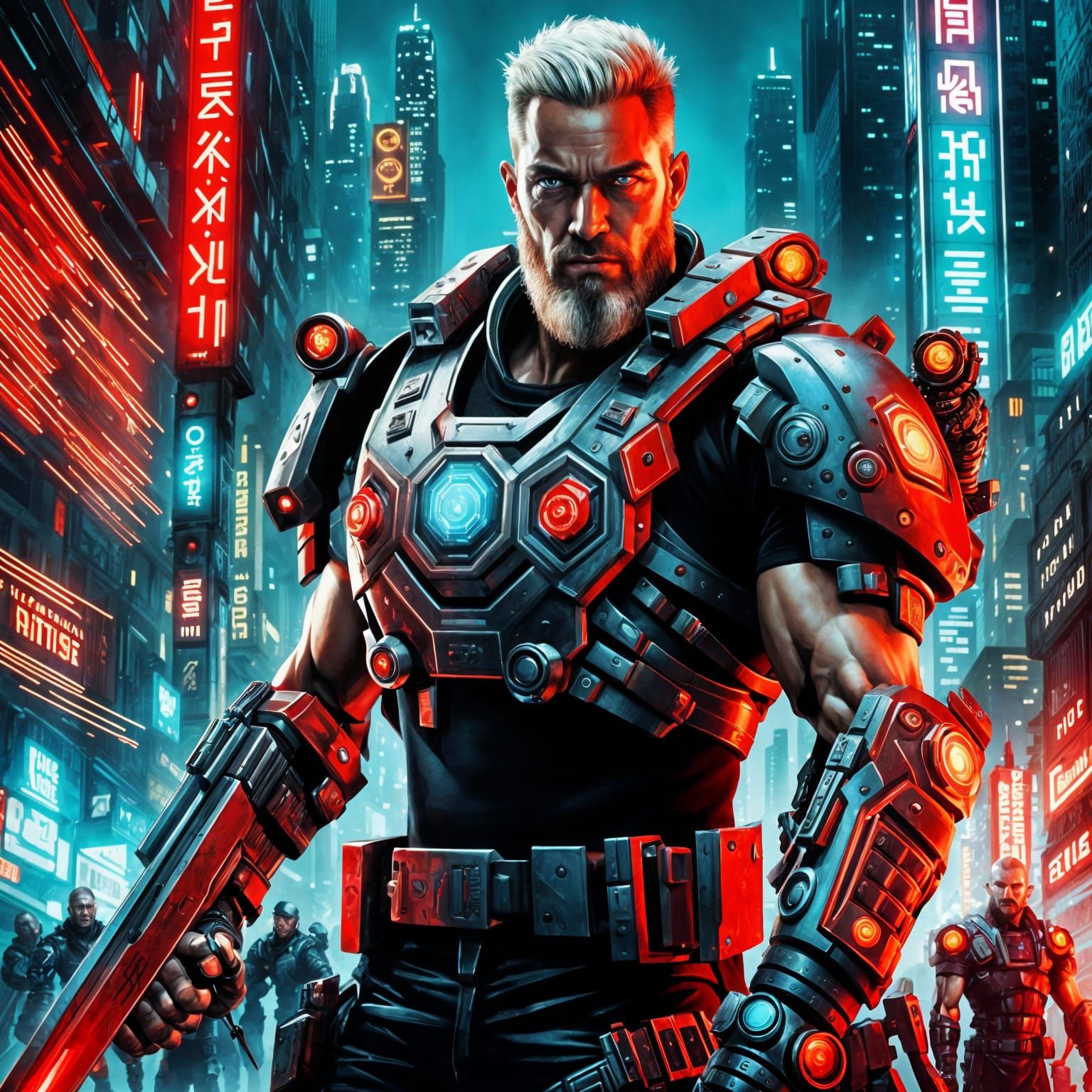 Cyborg Cop in Cyberpunk City