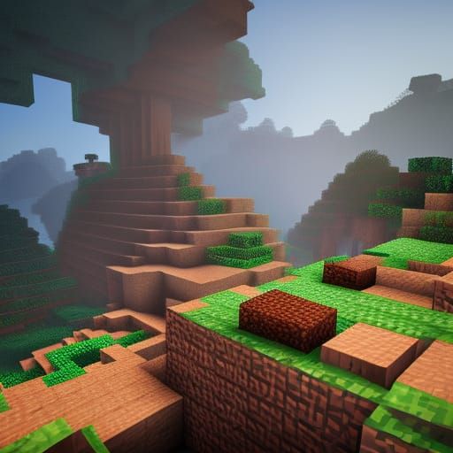 Detailed Minecraft Matte Painting in Unreal Engine