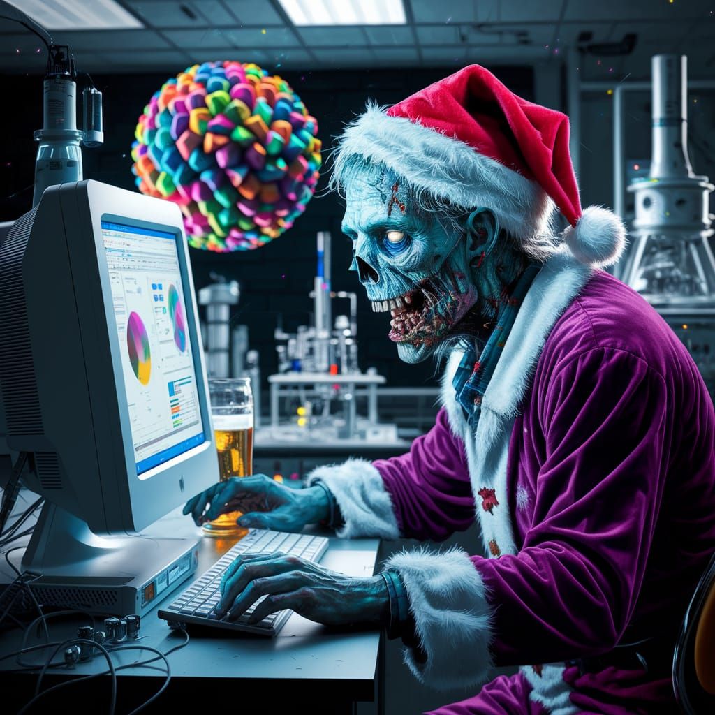 Graffiti Art of Zombie Santa Hacker
