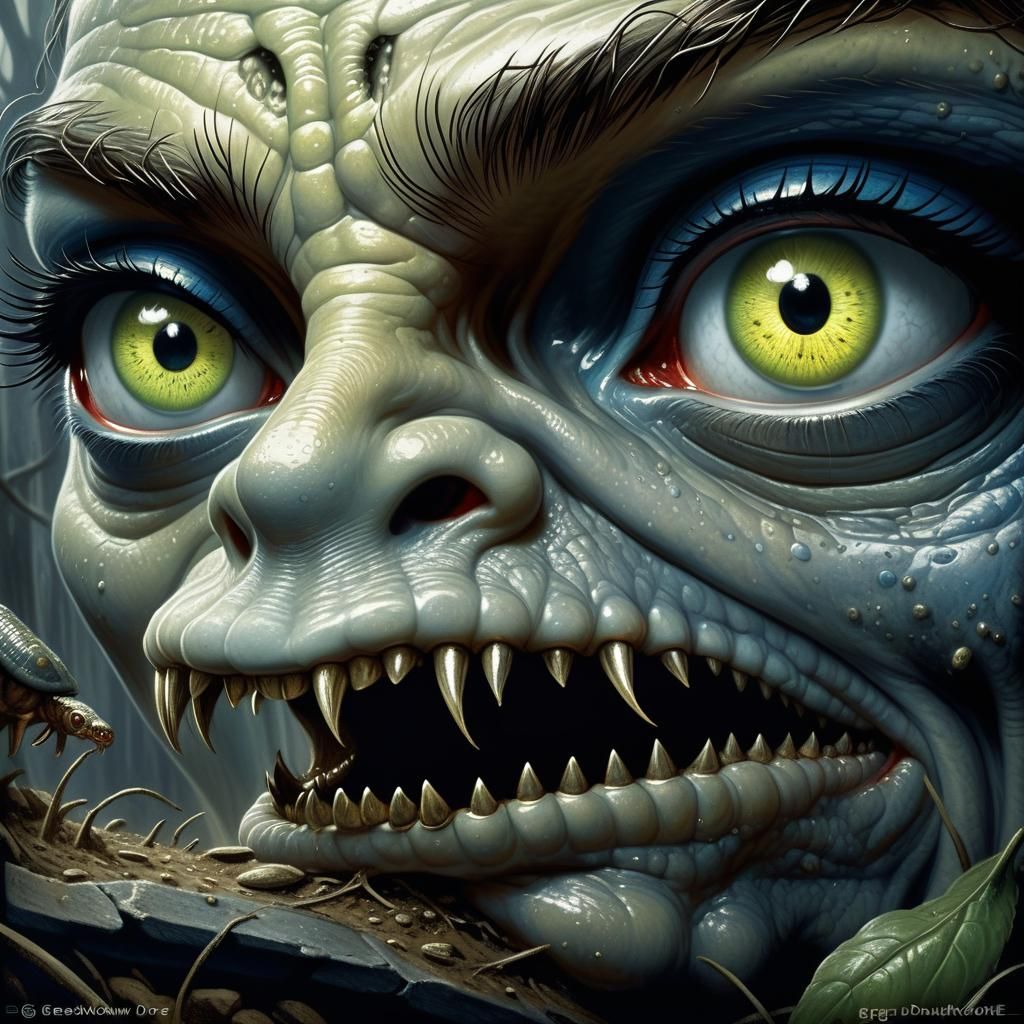 Sinister Slug Emerges: Horror Illustration