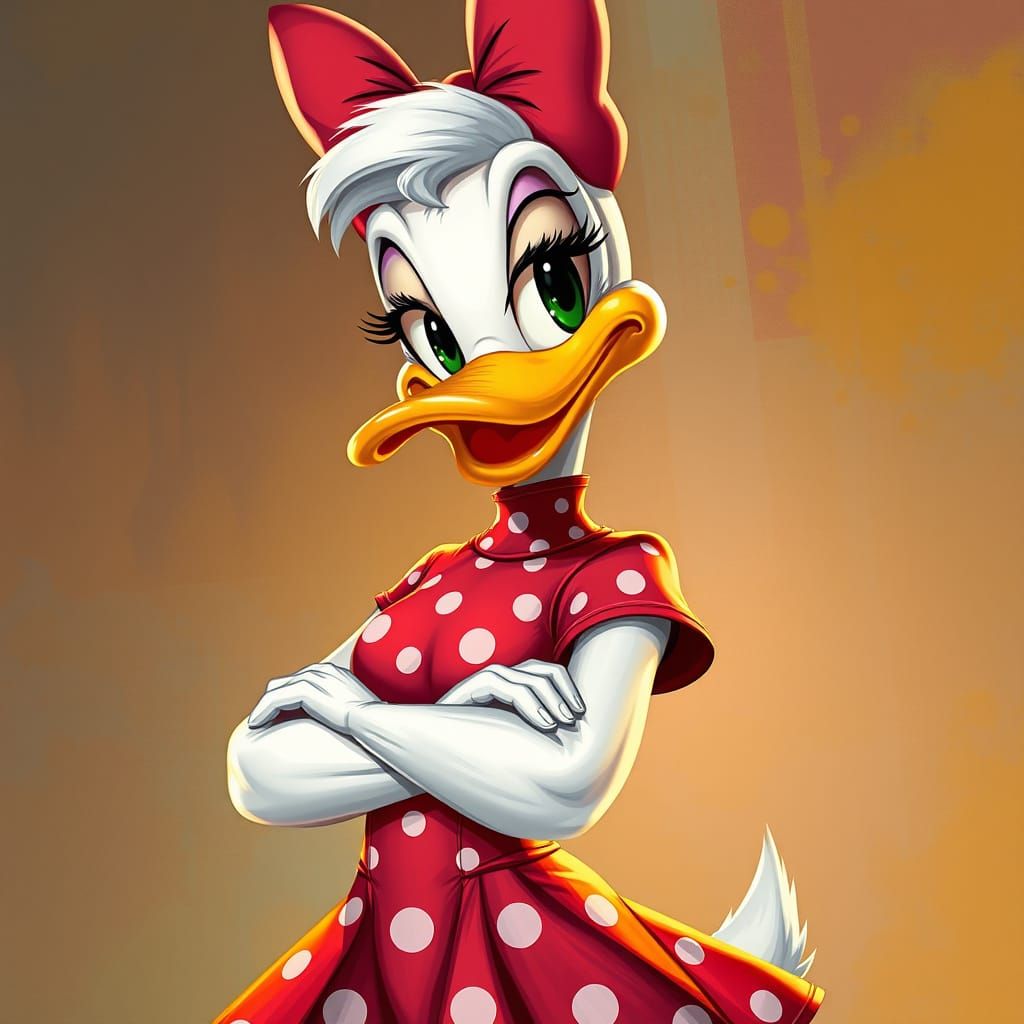 Sultry Duck in Hyperrealistic Illustration Style