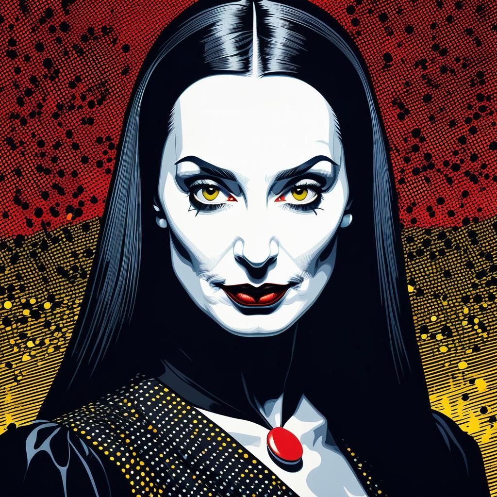 Gothic Woman Portrait in Pop Art Style