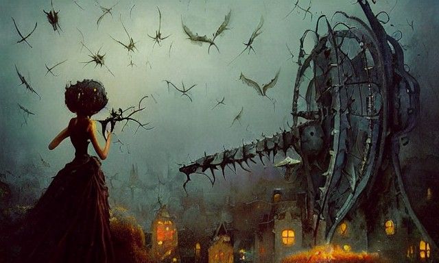 Surreal Sorrowful Figure in Melting Landscape