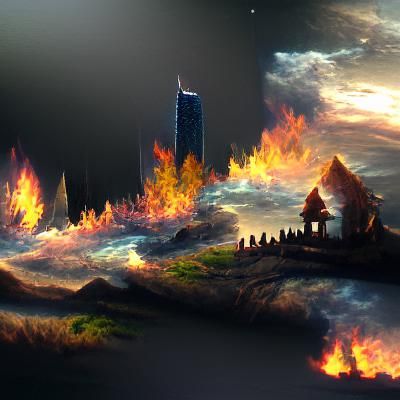 Detailed Matte Painting of a Bonfire