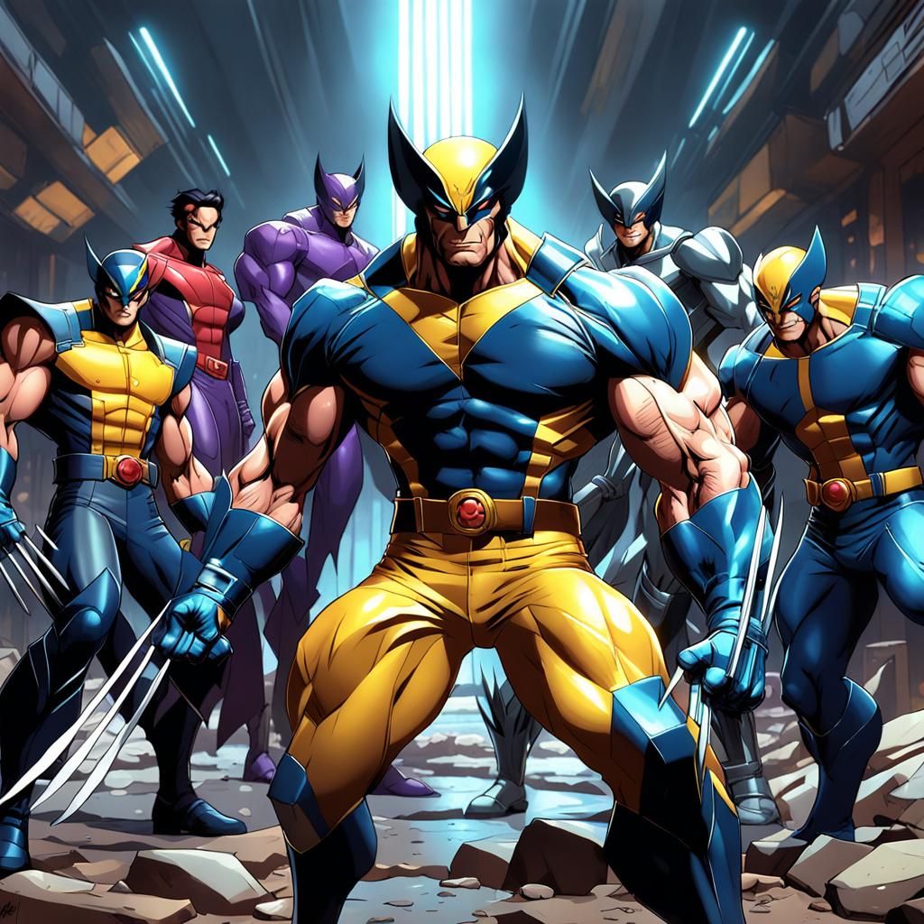Wolverine and the X-Men in 3D Anime Style