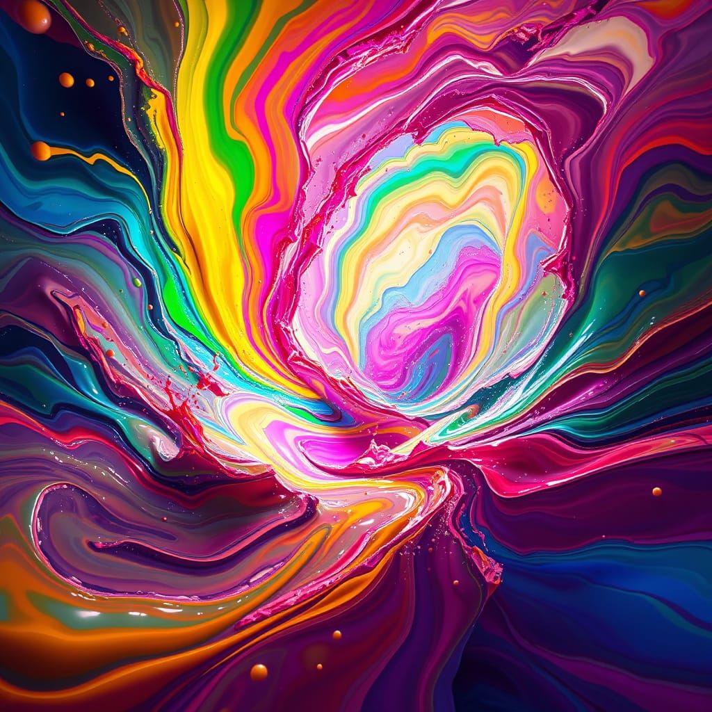 Rainbow Vortex: A Futuristic Splash of Color
