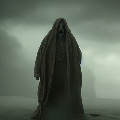 Terrifying Faceless Man in Digital Matte Painting