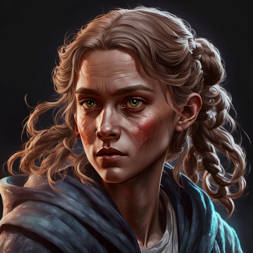 Hermione Granger Studying Dark Arts, Art Nouveau Portrait