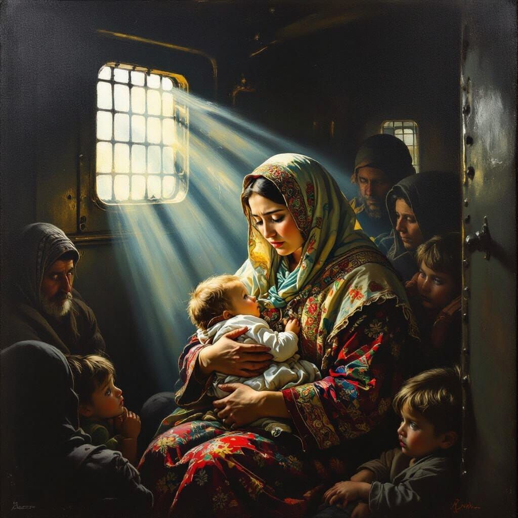 Crimean Tatar Deportation 1944 Oil Painting