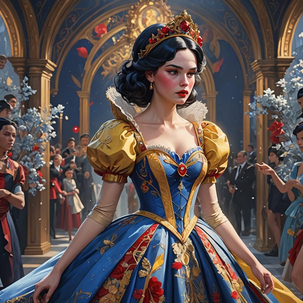 Snow White Inspired Met Gala Dress: Digital Art