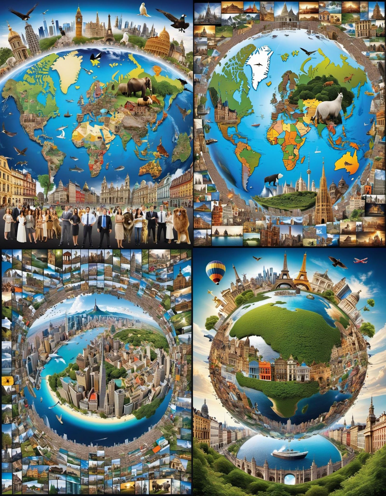 World Map Photo Collage Inspired by Johfra Bosschart
