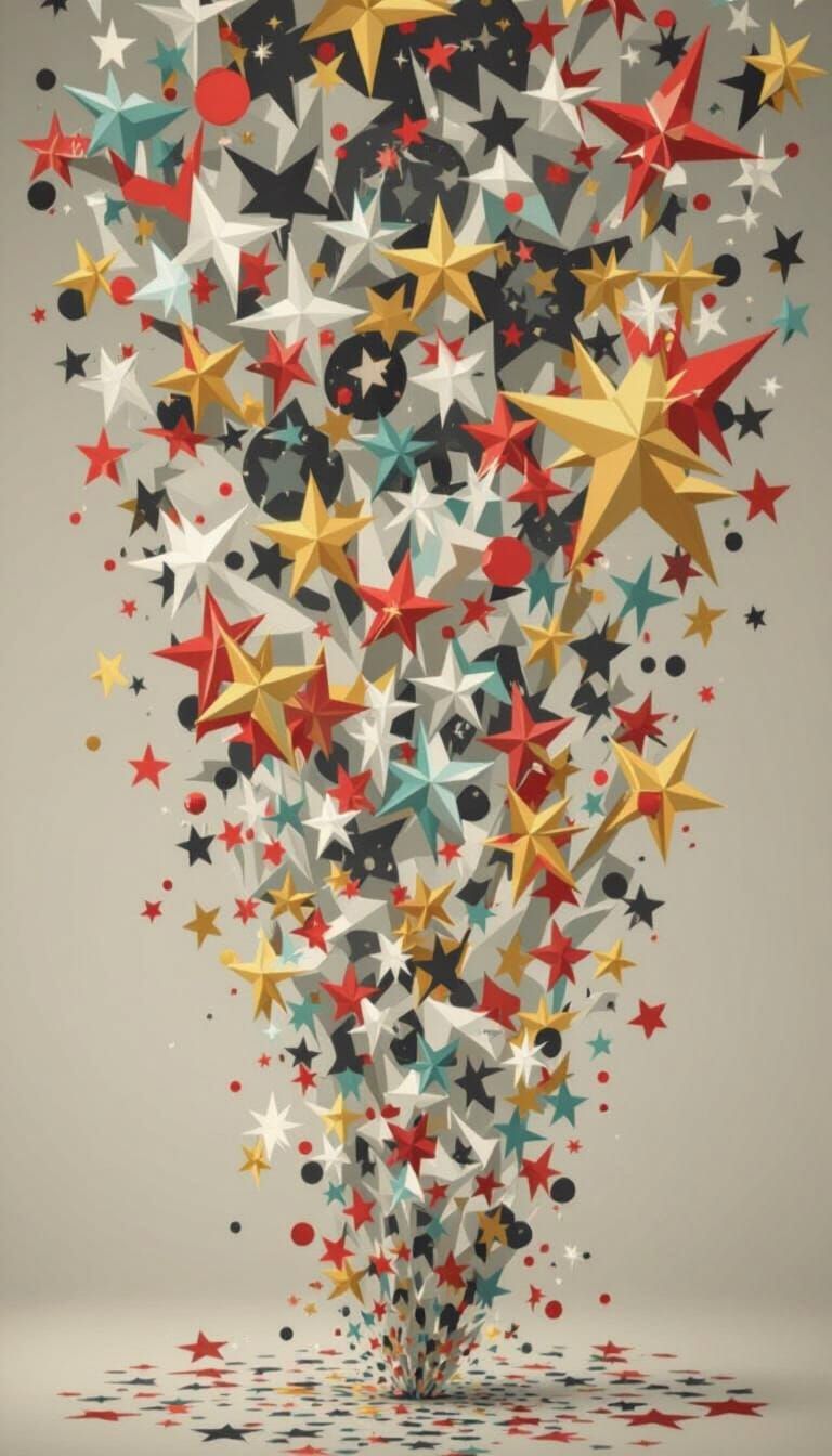 Cosmic Constellation Chart in Art Nouveau Style