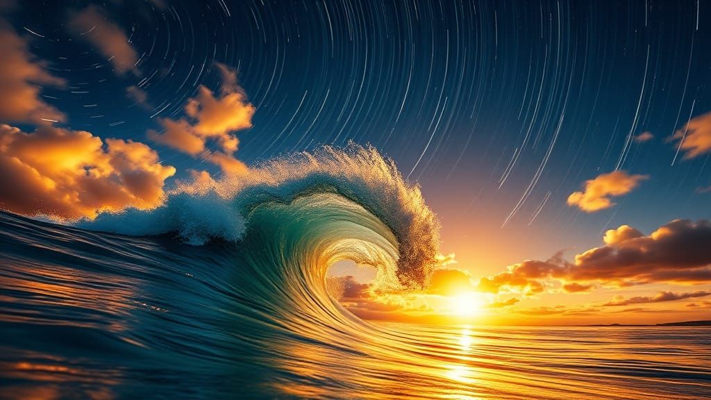 Timeless Beauty of Swirling Colors in Golden Light