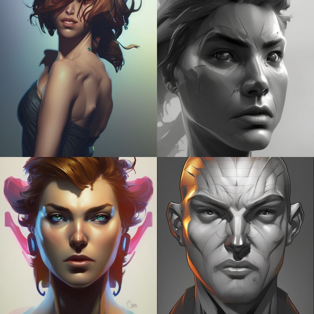 Comic Book Hero Portrait in Artstation Style