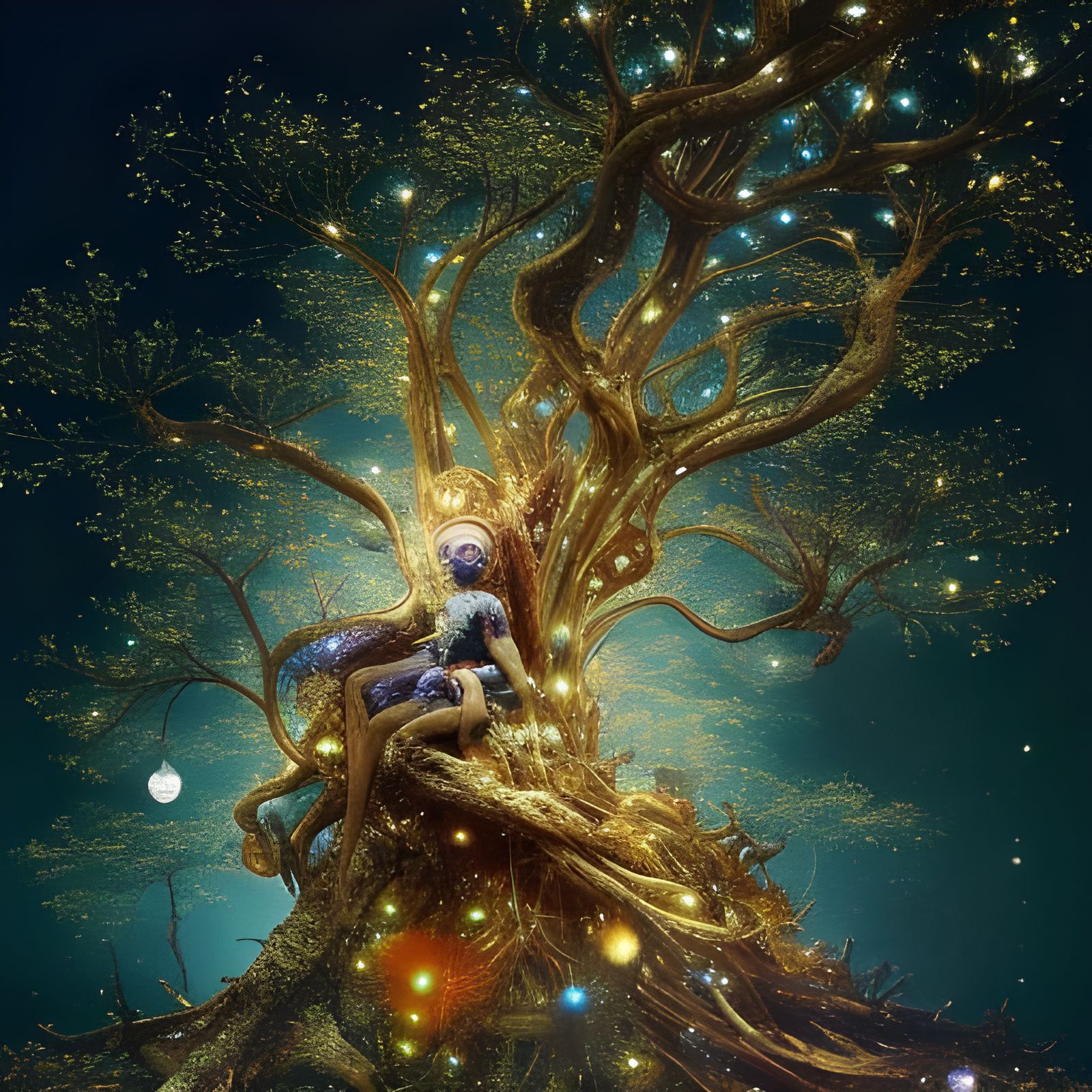 Magic Tree of Wood and Stars