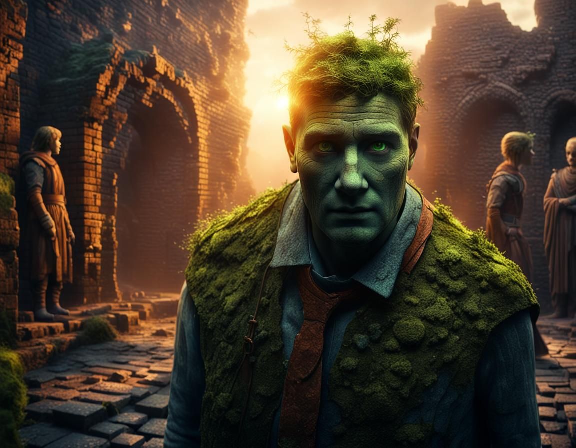 Mystical Transformation: Person as Ancient Brick Figure