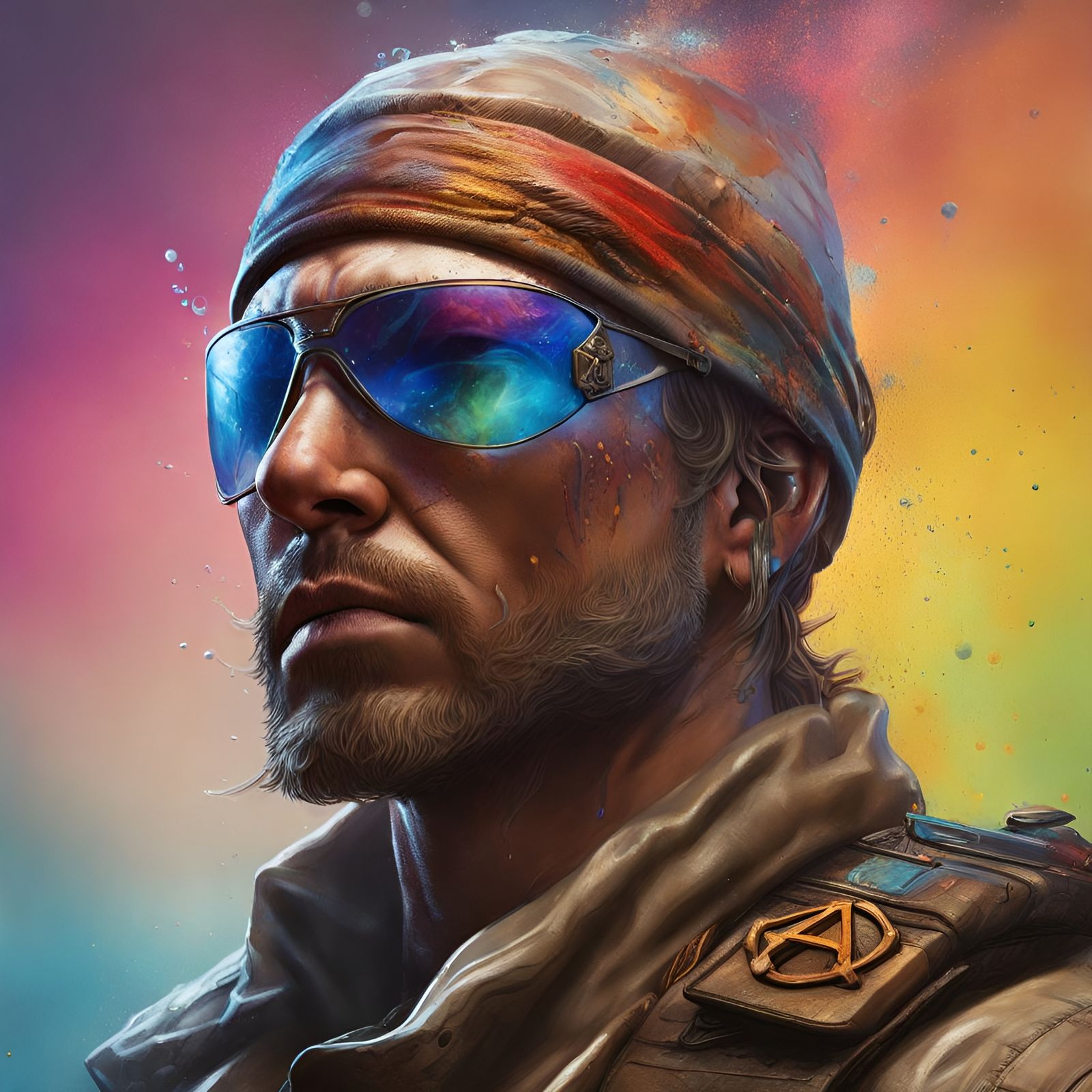 Detailed Peacemaker Portrait in Splash Art Style