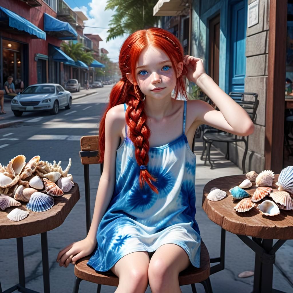 Girl Selling Seashells: Fantasy Concept Art