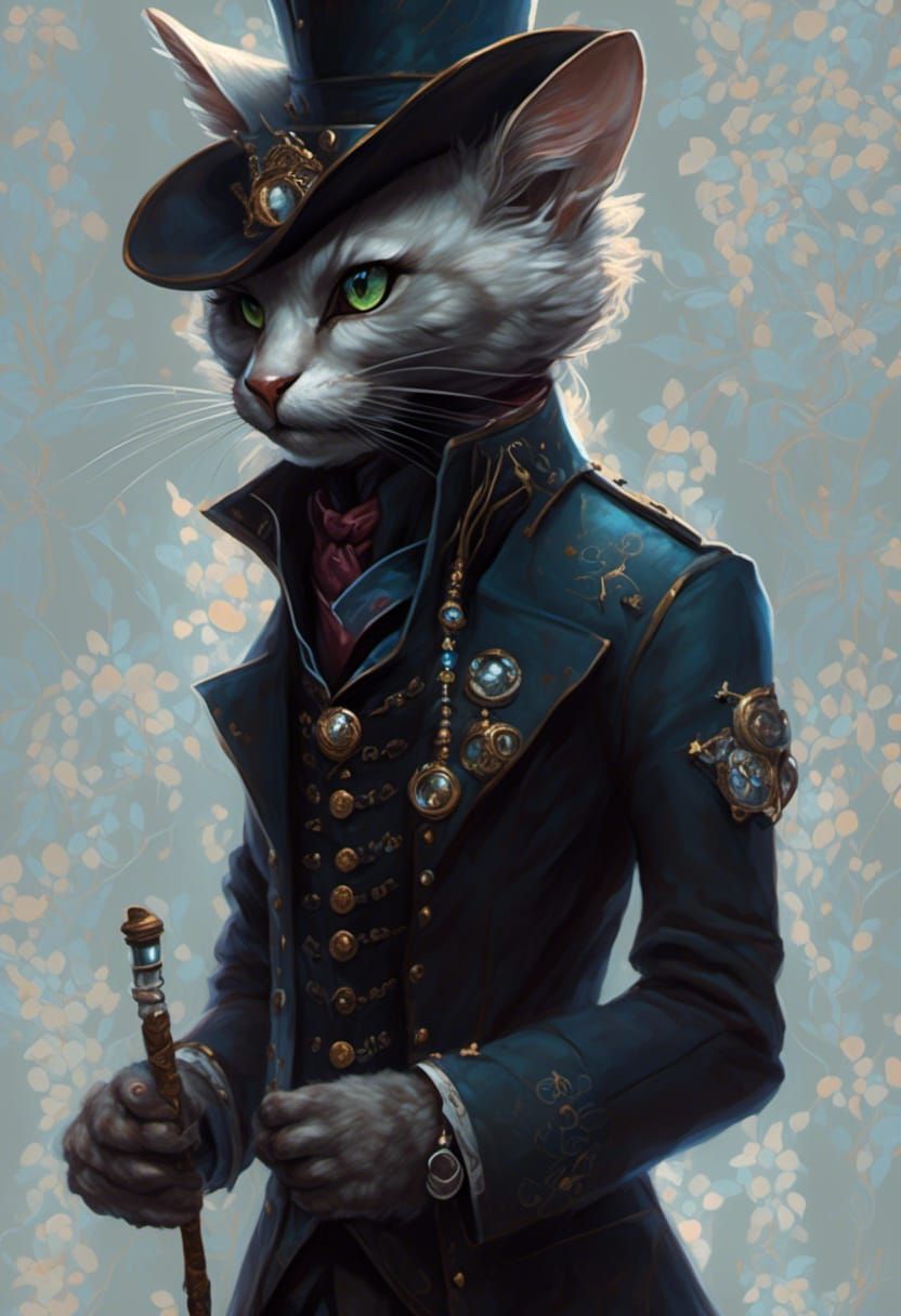 Victorian Catfolk Doctor with Magic Bag