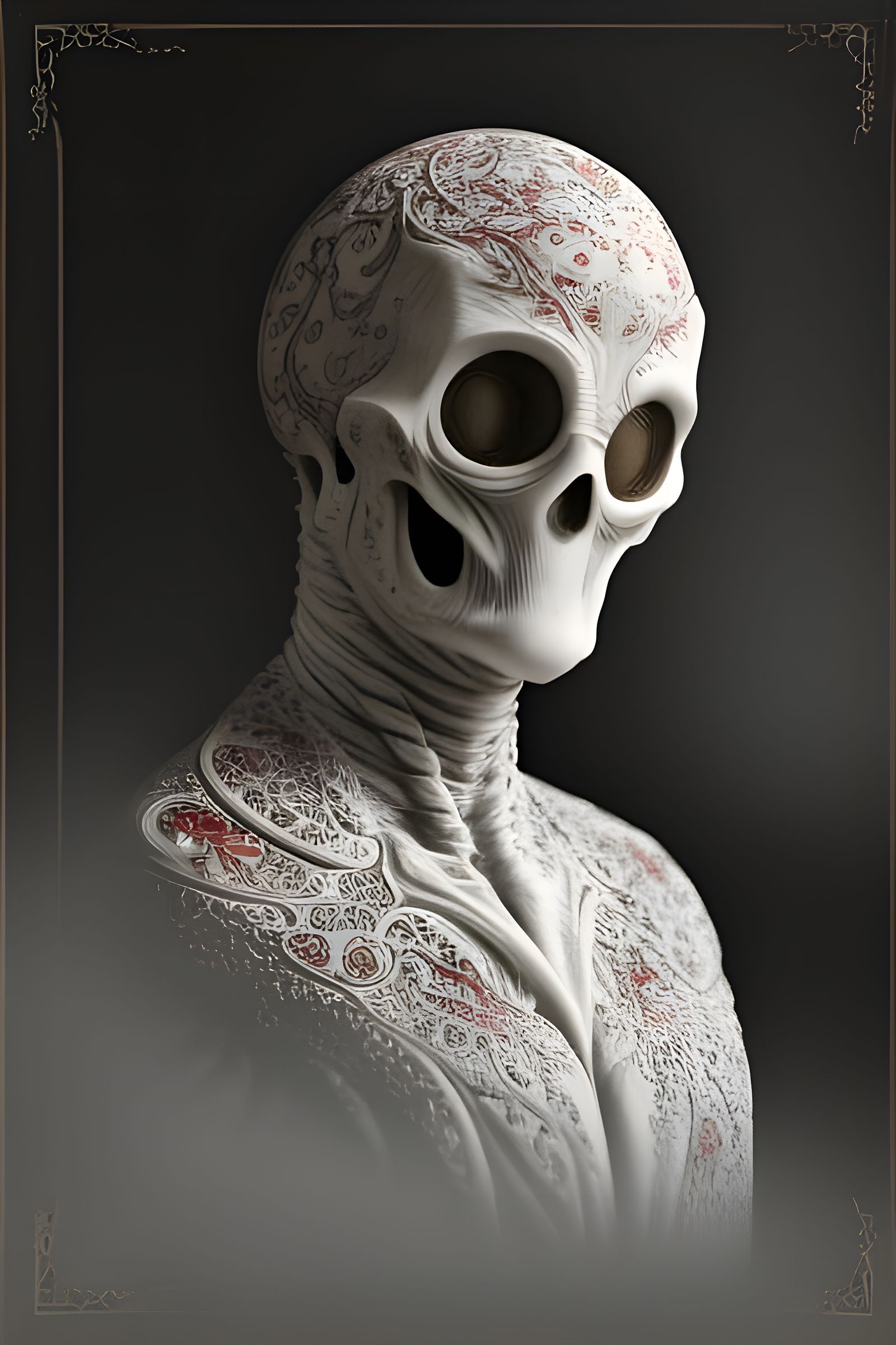 Hyperrealistic Porcelain Death Eater Bird Sculpture