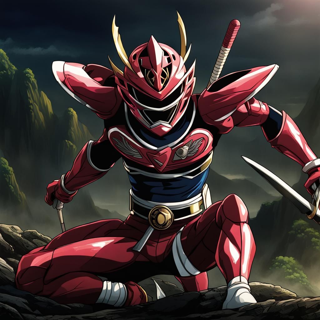 Anime Power Ranger Samurai in Miyazaki Style