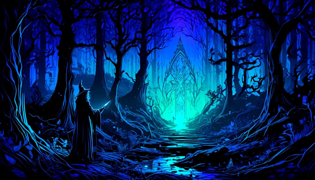 Bewitched Matte Painting with Ink Splashes